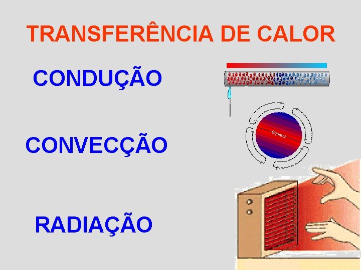 TRANSFERÊNCIA DE CALOR CONDUÇÃO CONVECÇÃO RADIAÇÃO 