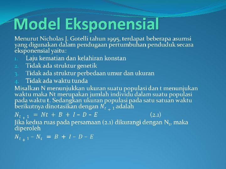 Model Eksponensial 
