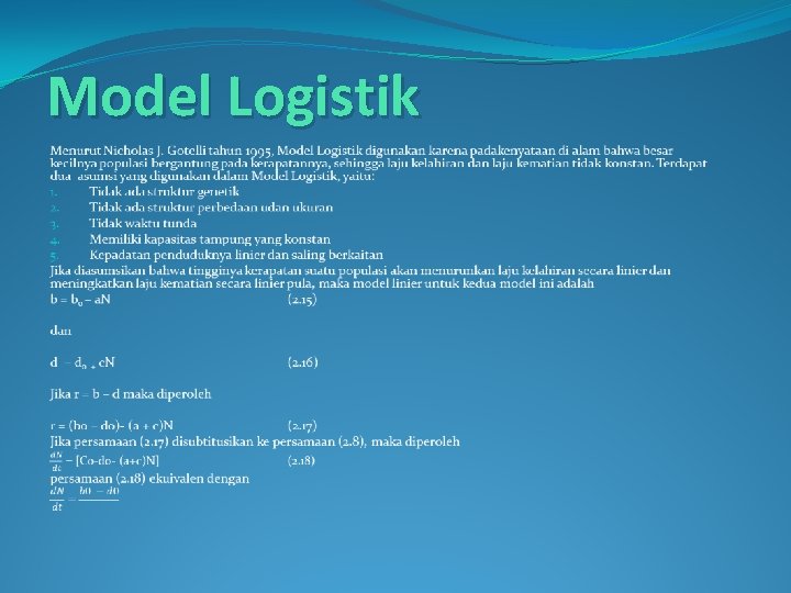 Model Logistik 