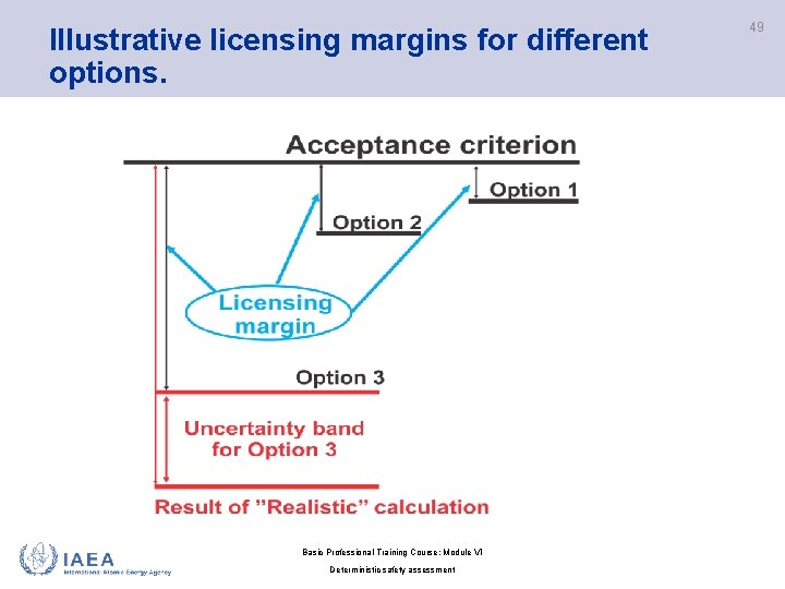 Illustrative licensing margins for different options. Basic Professional Training Course; Module VI Deterministic safety