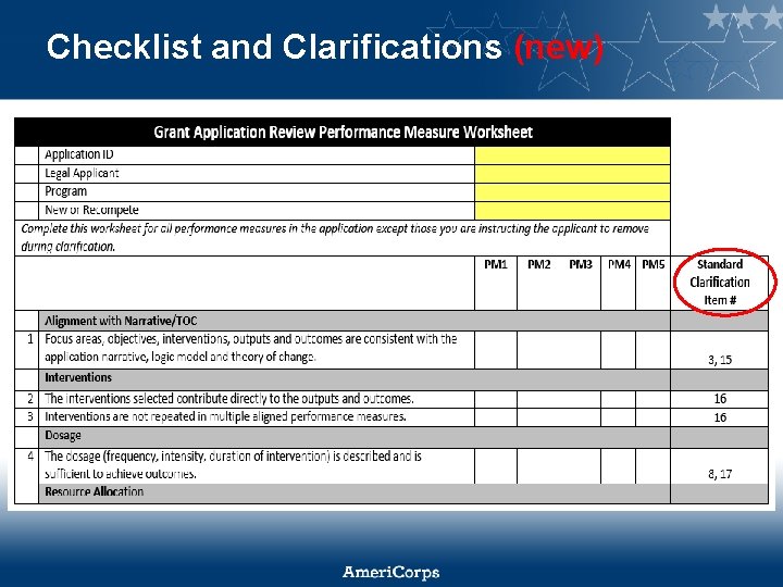 Checklist and Clarifications (new) 
