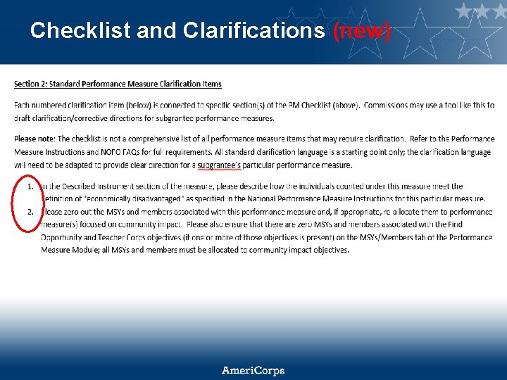 Checklist and Clarifications (new) 