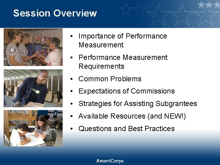 Session Overview • Importance of Performance Measurement • Performance Measurement Requirements • Common Problems