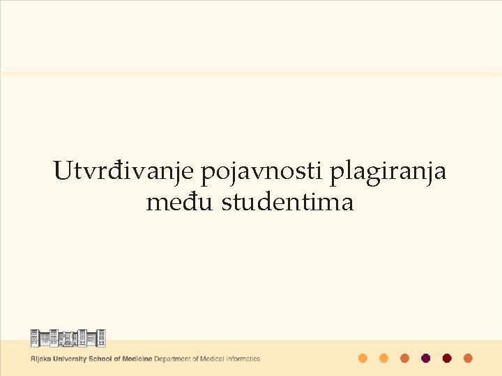 Utvrđivanje pojavnosti plagiranja među studentima 