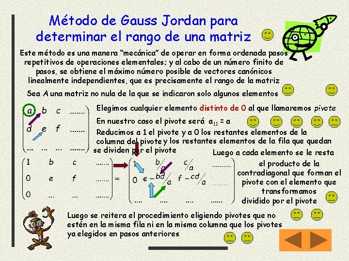 Método de Gauss Jordan para determinar el rango de una matriz Este método es