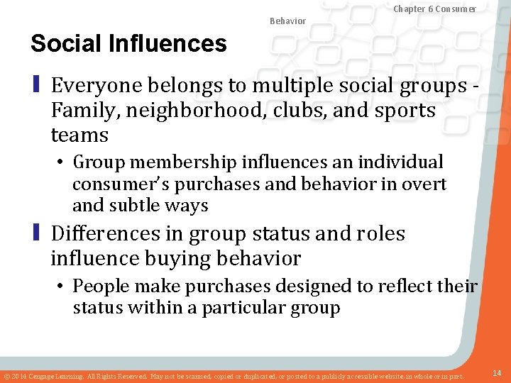 Chapter 8 Marketing Research Chapter and Sales 6 Consumer Forecasting Behavior Social Influences ▮