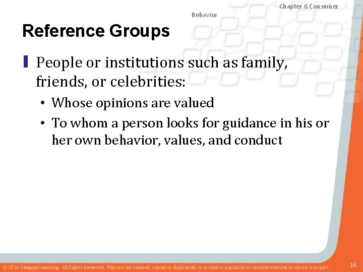 Chapter 8 Marketing Research Chapter and Sales 6 Consumer Forecasting Behavior Reference Groups ▮