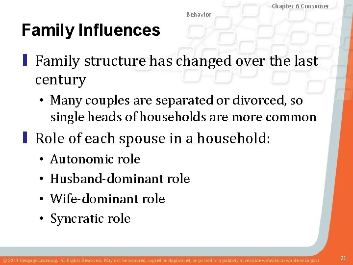 Chapter 8 Marketing Research Chapter and Sales 6 Consumer Forecasting Behavior Family Influences ▮