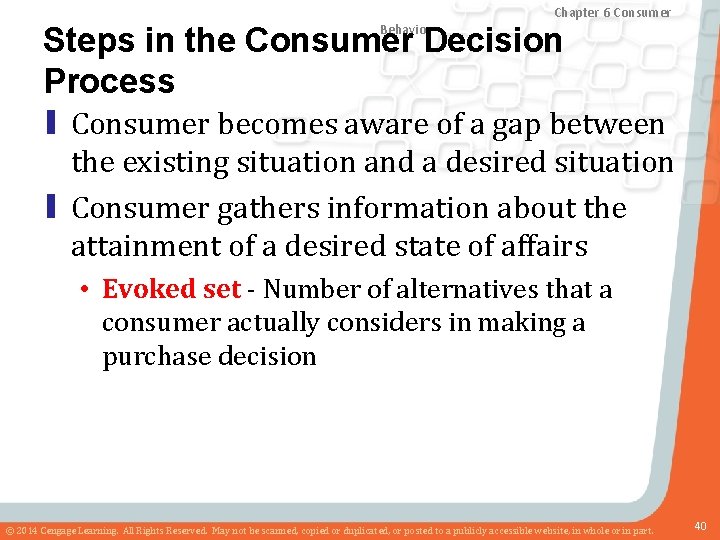 Chapter 8 Marketing Research Chapter and Sales 6 Consumer Forecasting Behavior Steps in the