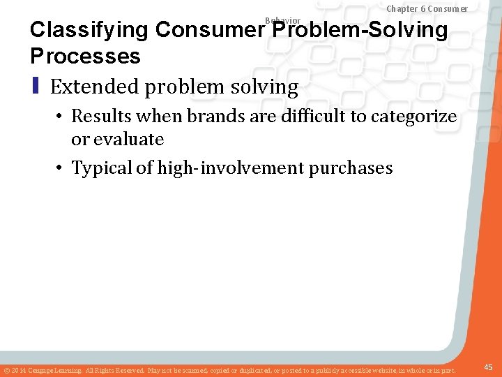 Chapter 8 Marketing Research Chapter and Sales 6 Consumer Forecasting Behavior Classifying Consumer Problem-Solving