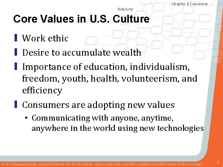 Chapter 8 Marketing Research Chapter and Sales 6 Consumer Forecasting Behavior Core Values in