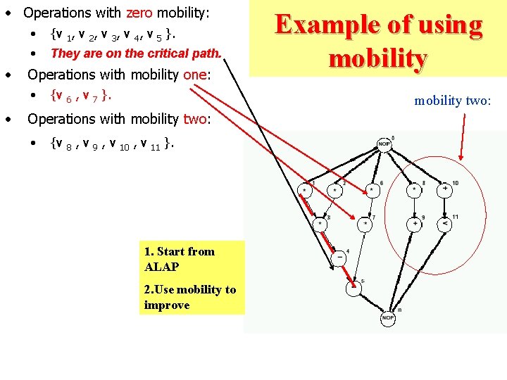  • Operations with zero mobility: • • • They are on the critical