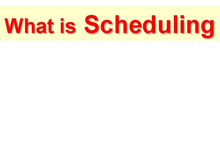 What is Scheduling 