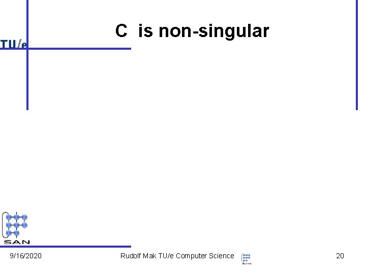 C is non-singular 9/16/2020 Rudolf Mak TU/e Computer Science 20 