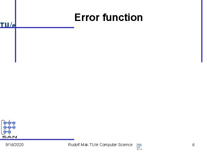 Error function 9/16/2020 Rudolf Mak TU/e Computer Science 6 