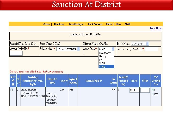 Sanction At District 