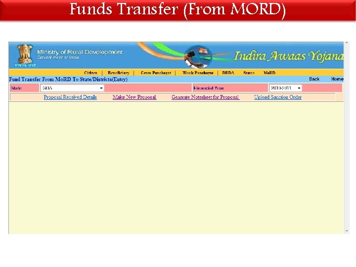 Funds Transfer (From MORD) 