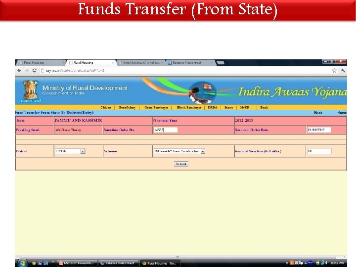 Funds Transfer (From State) 