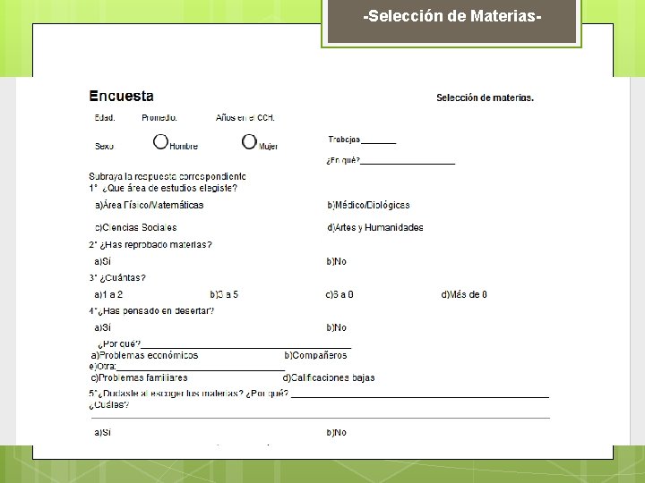 -Selección de Materias- 