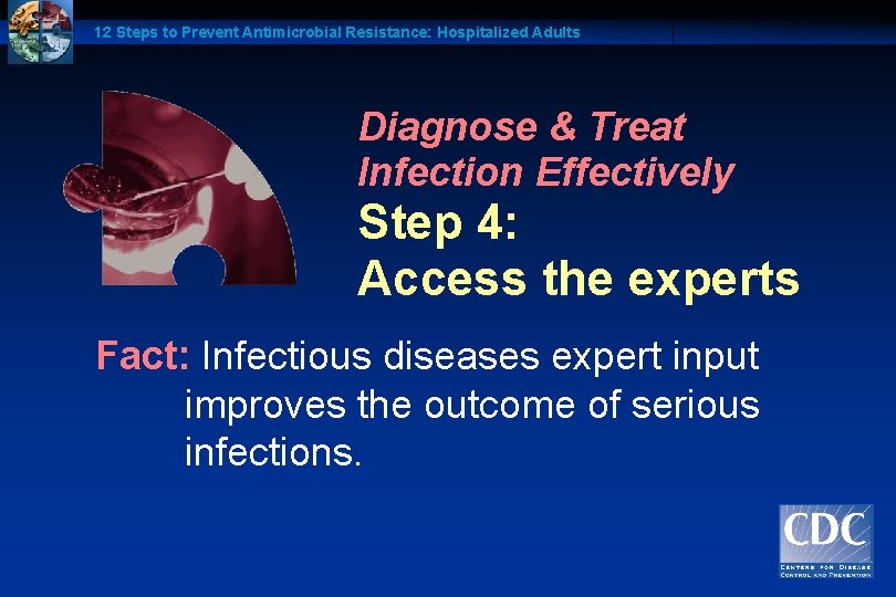 12 Steps to Prevent Antimicrobial Resistance: Hospitalized Adults Diagnose & Treat Infection Effectively Step