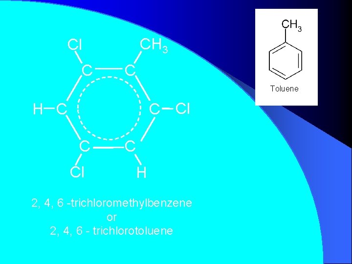 CH 3 Cl C C Toluene C Cl H C C Cl C H