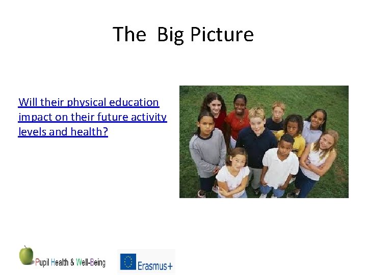The Big Picture Will their physical education impact on their future activity levels and