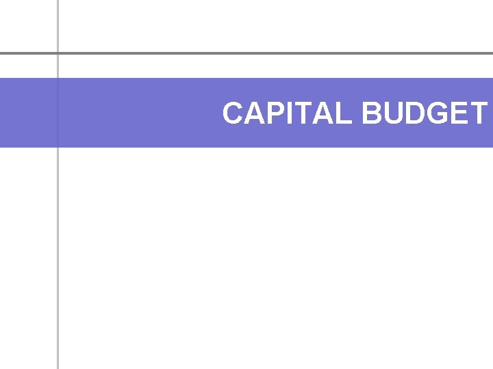 CAPITAL BUDGET 