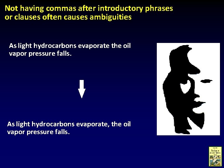 Not having commas after introductory phrases or clauses often causes ambiguities As light hydrocarbons