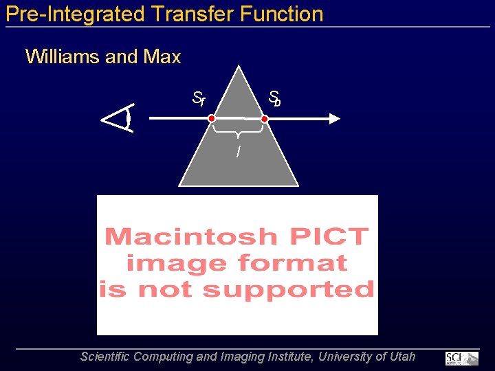 Pre Integrated Transfer Function Williams and Max Sb Sf l Scientific Computing and Imaging