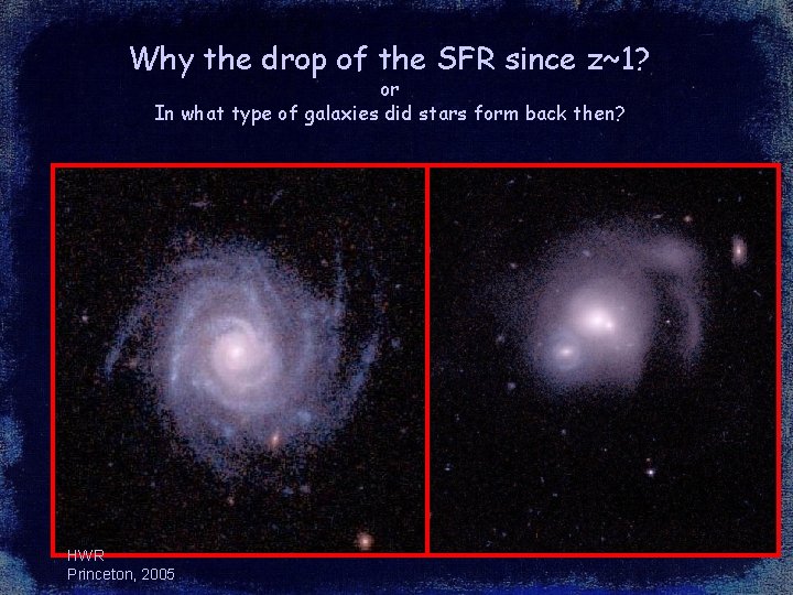 Why the drop of the SFR since z~1? or In what type of galaxies
