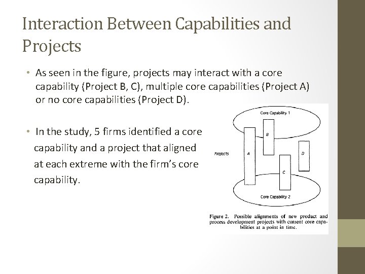 Interaction Between Capabilities and Projects • As seen in the figure, projects may interact