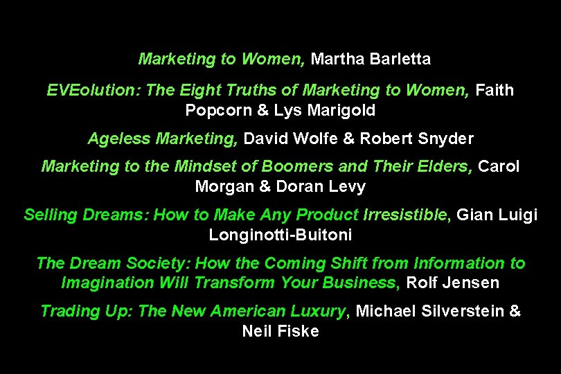 Marketing to Women, Martha Barletta EVEolution: The Eight Truths of Marketing to Women, Faith