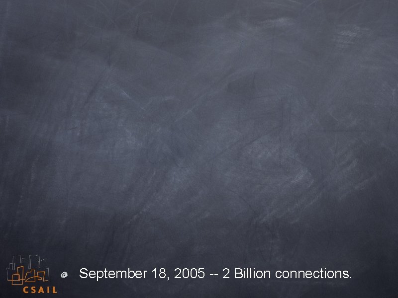 September 18, 2005 -- 2 Billion connections. 