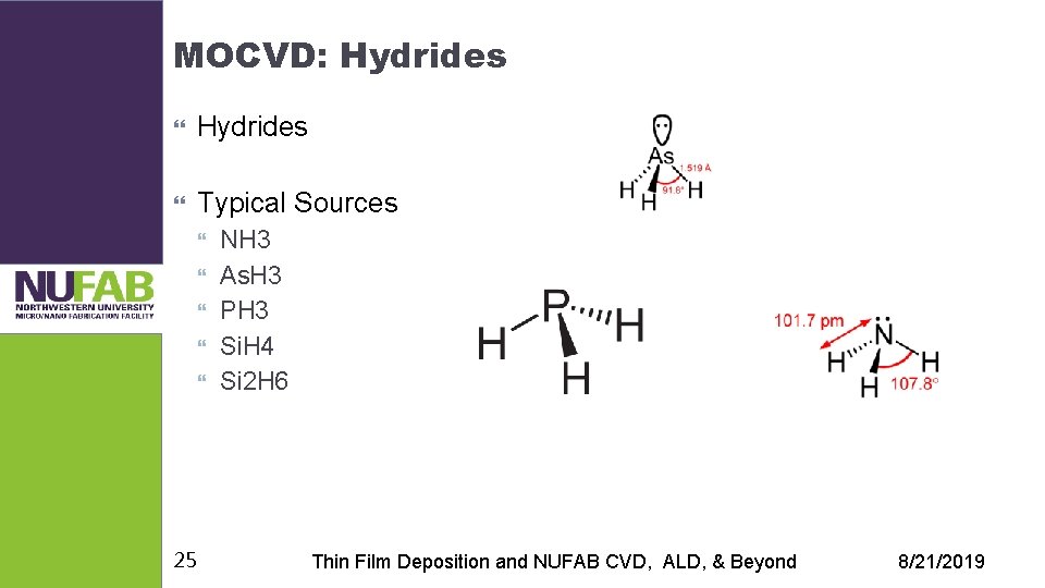 MOCVD: Hydrides Typical Sources 25 NH 3 As. H 3 PH 3 Si. H