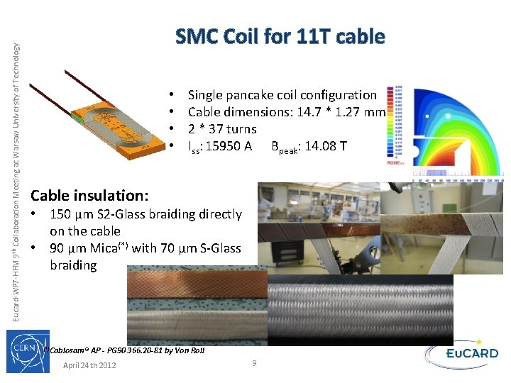  • • Single pancake coil configuration Cable dimensions: 14. 7 * 1. 27