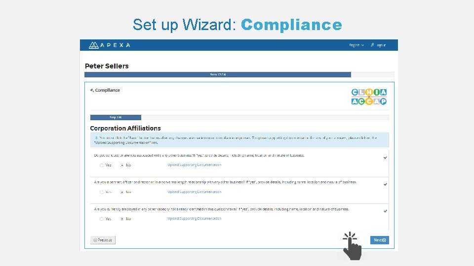 Set up Wizard: Compliance 