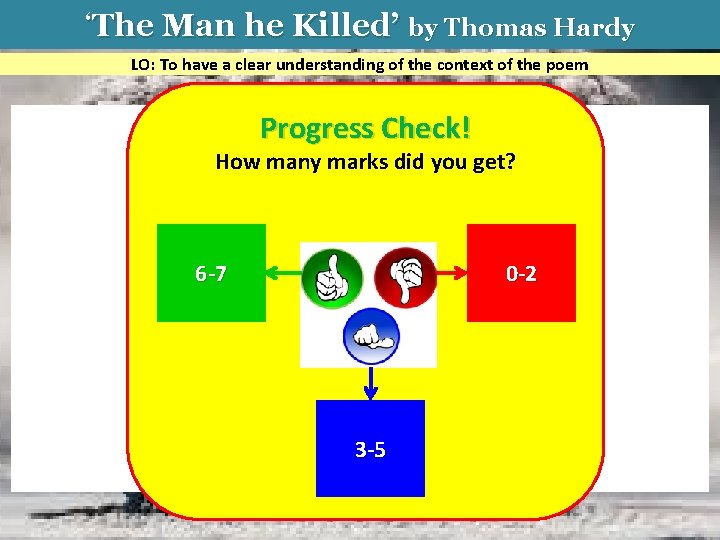 ‘The Man he Killed’ by Thomas Hardy LO: To have a clear understanding of