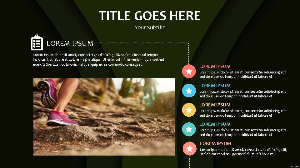 TITLE GOES HERE Your Subtitle LOREM IPSUM Lorem ipsum dolor sit amet, consectetur adipiscing