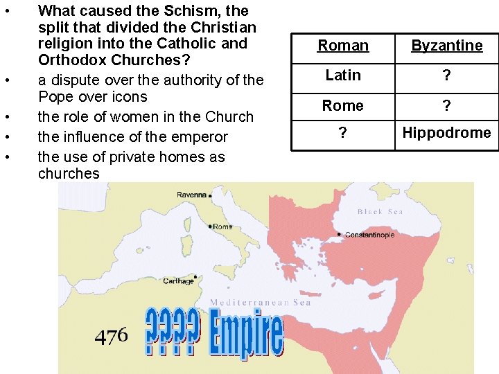  • • • What caused the Schism, the split that divided the Christian