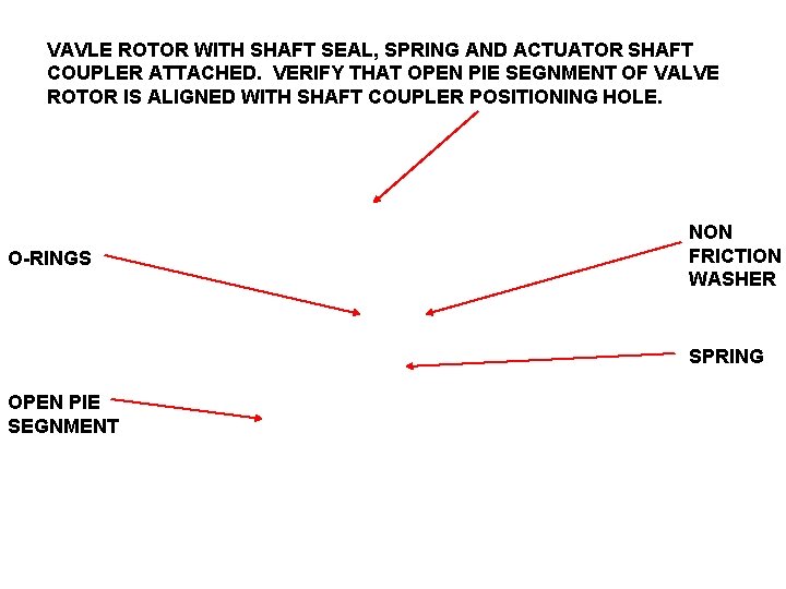 VAVLE ROTOR WITH SHAFT SEAL, SPRING AND ACTUATOR SHAFT COUPLER ATTACHED. VERIFY THAT OPEN