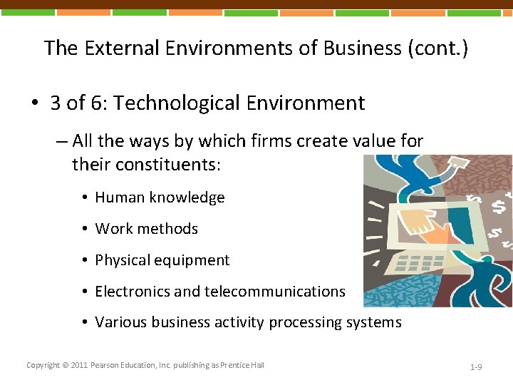 The External Environments of Business (cont. ) • 3 of 6: Technological Environment –