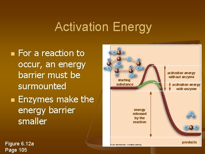 Activation Energy n n For a reaction to occur, an energy barrier must be