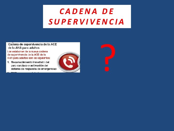 CADENA DE SUPERVIVENCIA ? 