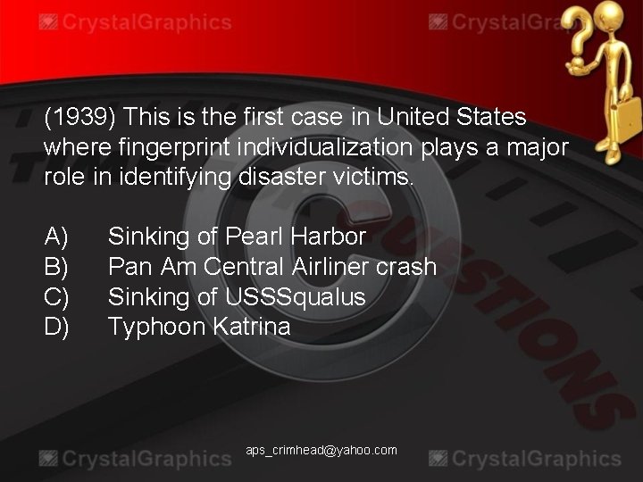 (1939) This is the first case in United States where fingerprint individualization plays a