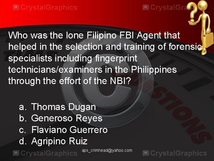 Who was the lone Filipino FBI Agent that helped in the selection and training