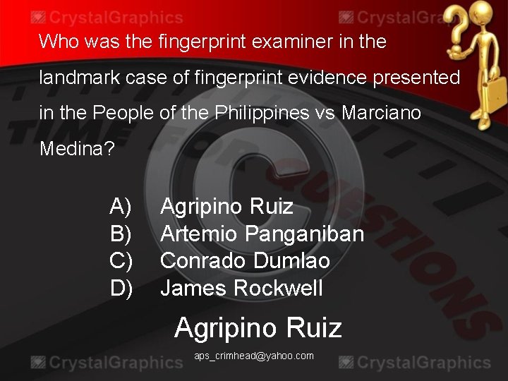 Who was the fingerprint examiner in the landmark case of fingerprint evidence presented in