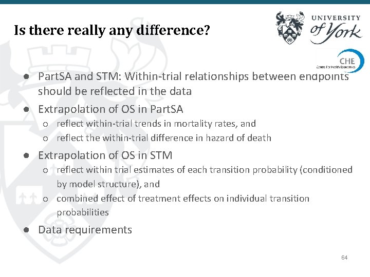 Is there really any difference? ● Part. SA and STM: Within-trial relationships between endpoints