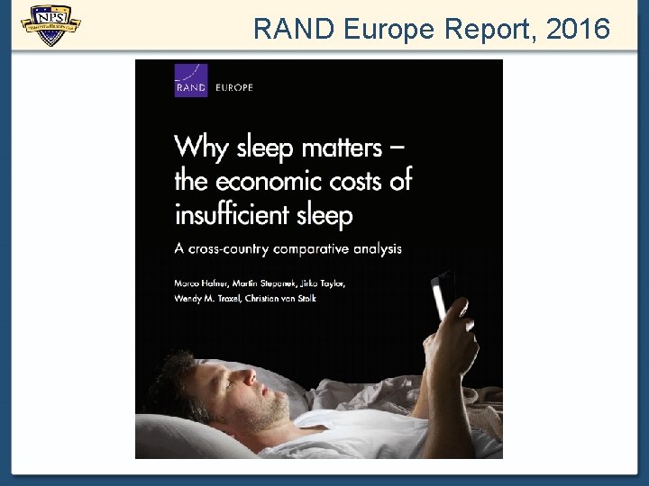 RAND Europe Report, 2016 