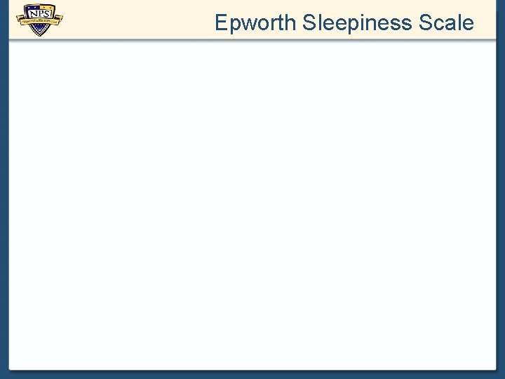 Epworth Sleepiness Scale 