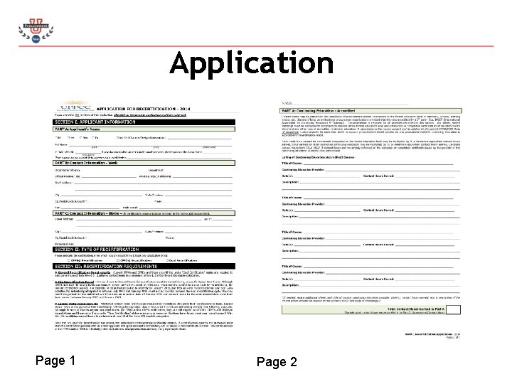 Application Page 1 Page 2 